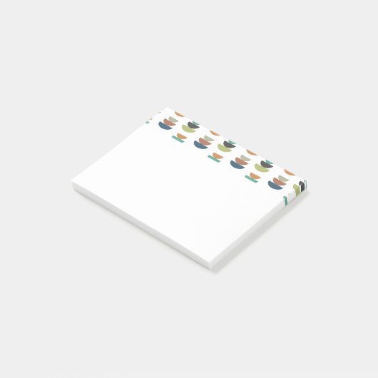 Moderner Minimalismus der Mitte des Jahrhunderts Post-it Klebezettel (angewinkelt)