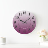 Moderner Minimalismus Eggplant Pink Arabische Zahl Große Wanduhr (Zuhause)