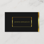 Moderner Minimalismus in Schwarzgold beruflich Visitenkarte (Vorderseite)