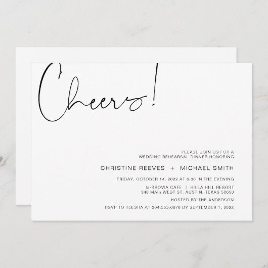 Moderner Minimalismus Lässige Probe Einladung (Vorne/Hinten)