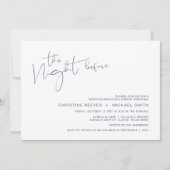 Moderner Minimalismus Navy BlueScript Probe Dinner Einladung (Vorderseite)