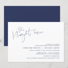 Moderner Minimalismus Navy BlueScript Probe Dinner Einladung
