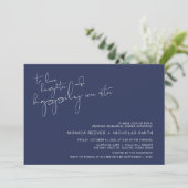 Moderner Minimalismus Navy BlueScript Probe Dinner Einladung (Stehend Vorderseite)