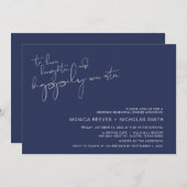 Moderner Minimalismus Navy BlueScript Probe Dinner Einladung (Vorne/Hinten)