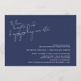Moderner Minimalismus Navy BlueScript Probe Dinner Einladung