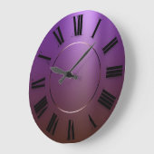 Moderner Minimalismus Ombre Lila römische Zahlen Große Wanduhr (Winkel)