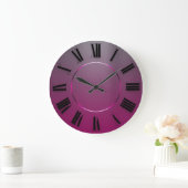 Moderner Minimalismus Rosa Grau Ombre römische Zah Große Wanduhr (Zuhause)