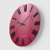 Moderner Minimalismus Rosa Rot Ombre römische Zahl Große Wanduhr (Winkel)