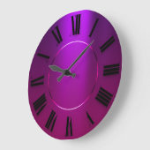 Moderner Minimalismus Rosa Violet römische Zahlen Große Wanduhr (Winkel)