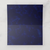 Moderner Minimalismus Stil Skript Navy Blue Weddin Platzkarte (Innenseite Aufgefaltet)
