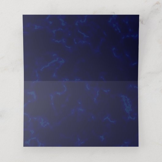Moderner Minimalismus Stil Skript Navy Blue Weddin Platzkarte (Innenseite Aufgefaltet)