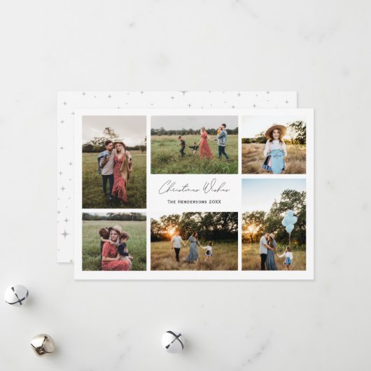 Moderner Minimalismus Weihnachten wünscht 6 Foto (Vorderseite/Rückseite Beispiel)