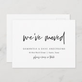 Moderner Minimalist, haben wir verschoben, Ankündi Postkarte (Vorne/Hinten)