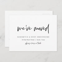 Moderner Minimalist, haben wir verschoben, Ankündi