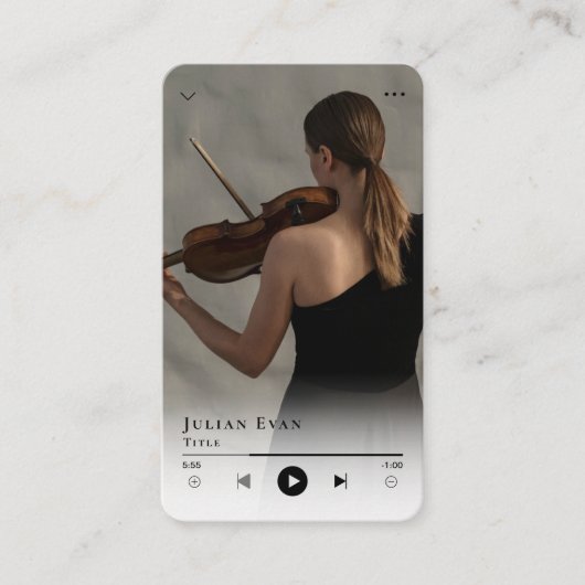 Moderner Minimalist Musiker White Visitenkarte (Vorderseite)