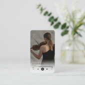 Moderner Minimalist Musiker White Visitenkarte (Stehend Vorderseite)