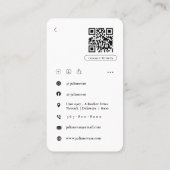 Moderner Minimalist Musiker White Visitenkarte (Rückseite)