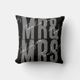 Moderner Minimalist personalisiert Mr. and Mrs. Kissen