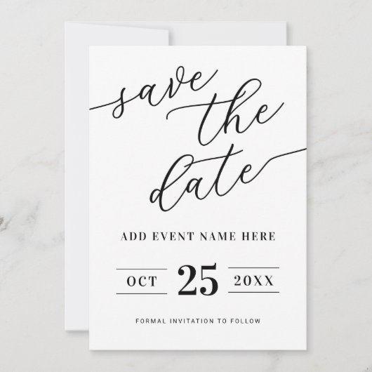 Moderner Minimalist Save The Date (Vorderseite)