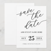 Moderner Minimalist Save The Date (Vorne/Hinten)