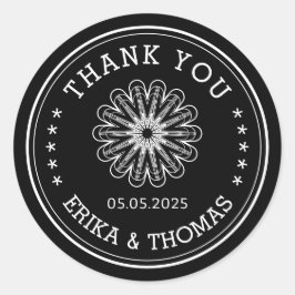 Moderner Minimalist Vielen Dank Mason Jar Blume Runder Aufkleber