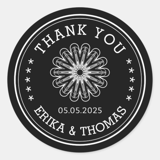 Moderner Minimalist Vielen Dank Mason Jar Blume Runder Aufkleber (Vorderseite)