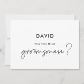 Moderner Minimalist Werden Sie mein Trauzeuge Einladung (Vorderseite)