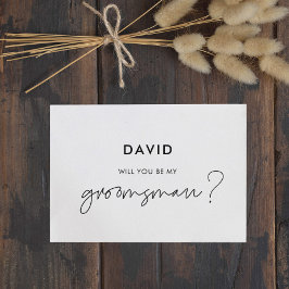 Moderner Minimalist Werden Sie mein Trauzeuge Einladung