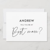 Moderner Minimalist Werden Sie mein Trauzeuge Einladung (Vorderseite)