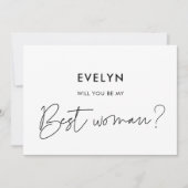 Moderner Minimalist Werden Sie meine beste Frau? Einladung (Vorderseite)