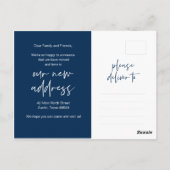 Moderner Minimalist, Wir haben bewegt, Ankündigung Postkarte (Rückseite)