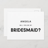 Moderner Minimalist wird meine Brautjungfrau sein Postkarte (Vorne/Hinten)