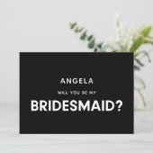 Moderner Minimalist wird meine Bridesaid-Karte sei Einladung (Stehend Vorderseite)