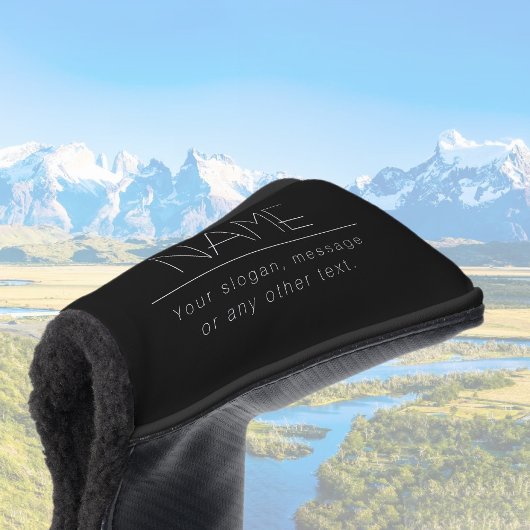 Moderner, minimalistisch bearbeitbarer Text | Schw Golf Headcover