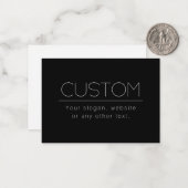 Moderner, minimalistisch bearbeitbarer Text | Schw Mitteilungskarte (Vorderseite/Rückseite Beispiel)