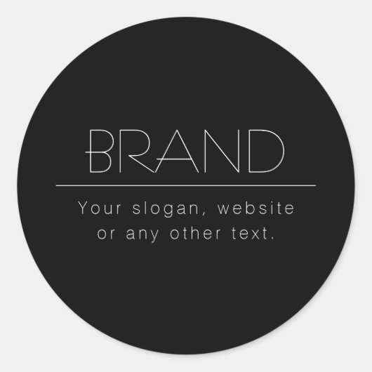 Moderner, minimalistisch bearbeitbarer Text | Schw Runder Aufkleber (Vorderseite)