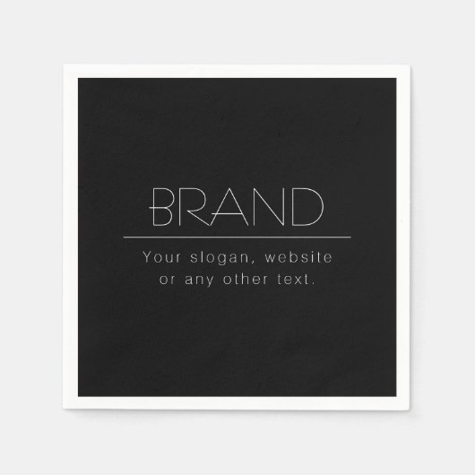 Moderner, minimalistisch bearbeitbarer Text | Schw Serviette (Vorderseite)