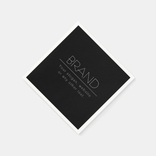 Moderner, minimalistisch bearbeitbarer Text | Schw Serviette (Ecke)