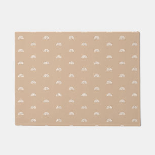 Moderner Minimalistisch Beige Boho Rainbow Fußmatte