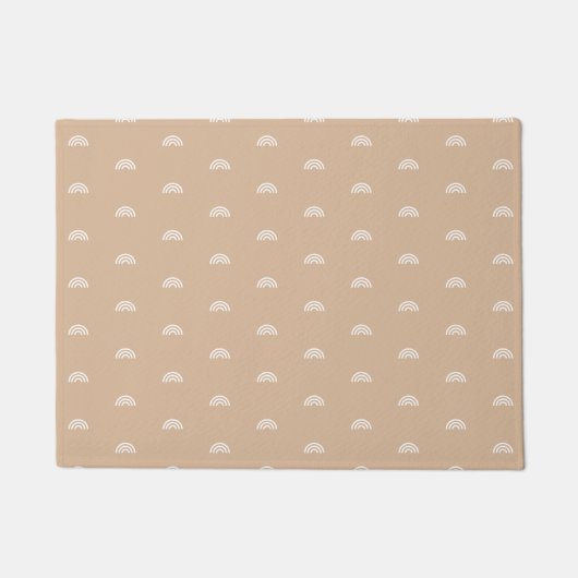 Moderner Minimalistisch Beige Boho Rainbow Fußmatte (Vorderseite)