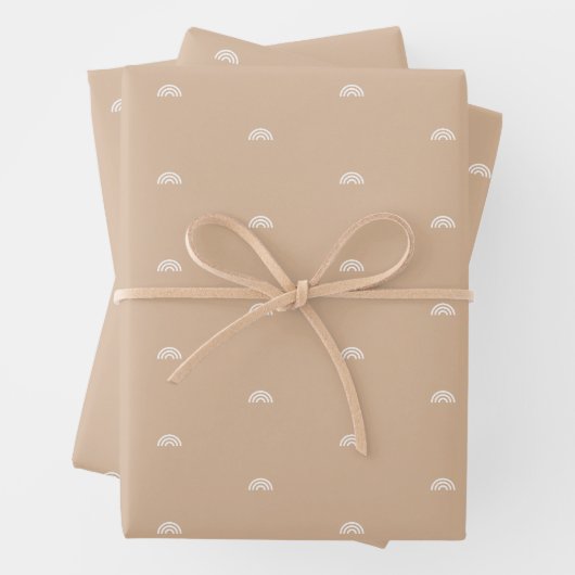 Moderner Minimalistisch Beige Boho Rainbow Geschenkpapier Set (Beispiel)