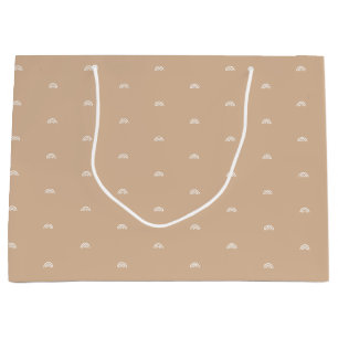 Moderner Minimalistisch Beige Boho Rainbow Große Geschenktüte