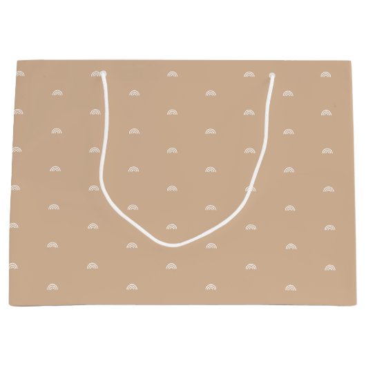 Moderner Minimalistisch Beige Boho Rainbow Große Geschenktüte (Vorderseite)