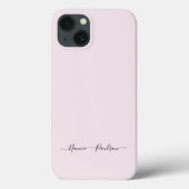 Moderner Minimalistisch Blush Pink Script Individu Case-Mate iPhone Hülle (Rückseite)