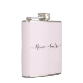 Moderner Minimalistisch Blush Pink Script Individu Flachmann (Rechts)