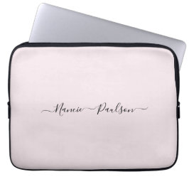 Moderner Minimalistisch Blush Pink Script Individu Laptopschutzhülle