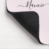 Moderner Minimalistisch Blush Pink Script Individu Mousepad (Ecke)