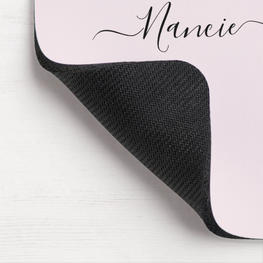 Moderner Minimalistisch Blush Pink Script Individu Mousepad (Ecke)