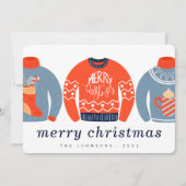 Moderner Minimalistisch Chic Ugly Knitter Sweater Feiertagskarte (Vorderseite)