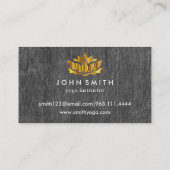 Moderner Minimalistisch-Gold-Lotus-Yoga-Lehrer Visitenkarte (Rückseite)